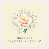 Sticker Carré Elegant Cream Floral (Devant)