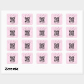 Sticker Carré élégant écriture manuscrite rsvp qr code mariage r (Feuille)