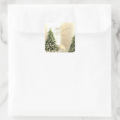 Sticker Carré Élégant, Élégant Pin Trees, Reindeer de Noël (Sac)