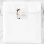 Sticker Carré Elégant Eucalyptus Blush Rose Mariage rose (Sac)