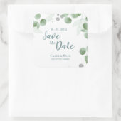 Sticker Carré Elégant Eucalyptus Verdure Mariage Enregistrer la  (Sac)