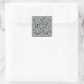 Sticker Carré Élégant Fleur Bleu Périwinkle Floral Classic (Sac)