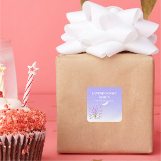 Sticker Carré Élégant floral lavande violet été 