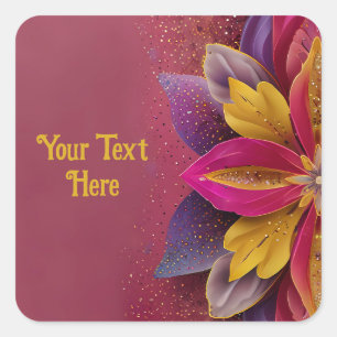 Sticker Carré Elegant Floral Wedding