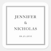 Sticker Carré Elegant Formal Black And White Wedding (Devant)