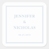 Sticker Carré Elegant Formal Powder Blue Wedding (Devant)