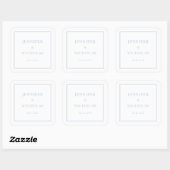 Sticker Carré Elegant Formal Powder Blue Wedding (Feuille)