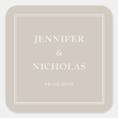 Sticker Carré Elegant Formal Taupe Wedding (Devant)