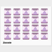 Sticker Carré Élégant gâteau de mariage Enregistrer la date (Feuille)