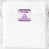 Sticker Carré Élégant gâteau de mariage Enregistrer la date (Sac)