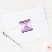 Sticker Carré Élégant gâteau de mariage Enregistrer la date (Enveloppe)