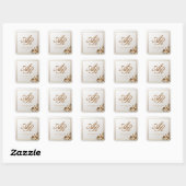 Sticker Carré Elegant Gold Botanical Wedding (Feuille)