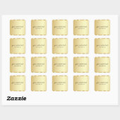 Sticker Carré Elegant Gold Template Handwritten Your Custom Text (Feuille)