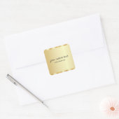 Sticker Carré Elegant Gold Template Handwritten Your Custom Text (Enveloppe)