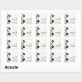 Sticker Carré Elégant gothique noir Rose noir Mariage (Feuille)