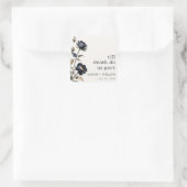 Sticker Carré Elégant gothique noir Rose noir Mariage (Sac)