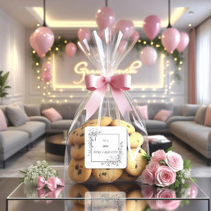 Sticker Carré Elégant Graduation Bordure florale noire et blanch