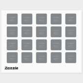 Sticker Carré Elegant Gray Typographic (Feuille)