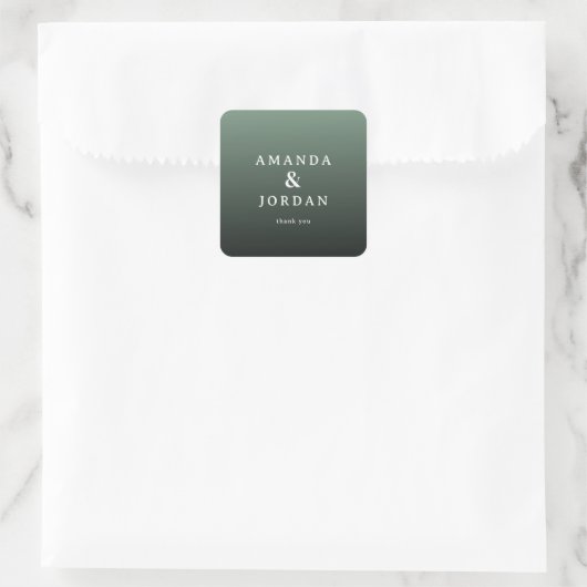 Sticker Carré Elegant Green Gratitude Card (Sac)