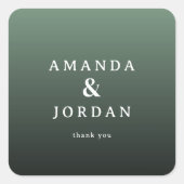 Sticker Carré Elegant Green Gratitude Card (Devant)