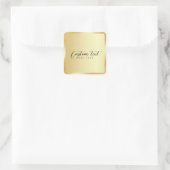 Sticker Carré Elegant Hand Script Gold Template Your Custom Text (Sac)