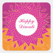Sticker Carré Elegant Happy Diwali (Devant)