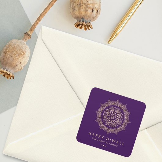 Sticker Carré Elegant Happy Diwali