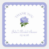 Sticker Carré Élégant Hydrangea Classique à Bordure Crantée pour (Devant)