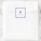 Sticker Carré Élégant Hydrangea Classique à Bordure Ondulée pour (Sac)