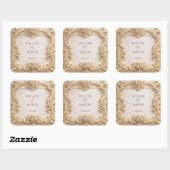 Sticker Carré Elegant Ivory Floral Scroll Wedding (Feuille)