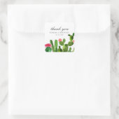 Sticker Carré Elégant jardin de Cactus | Faveur de mariage (Sac)