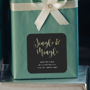 Sticker Carré Élégant Jingle & Mingle Party d'entreprise