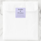 Sticker Carré Elegant Lavender Wedding Return Address (Sac)
