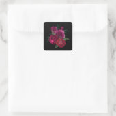 Sticker Carré Elegant Magenta Rose Floral Bouquet (Sac)