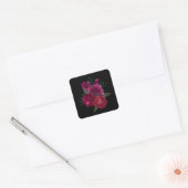 Sticker Carré Elegant Magenta Rose Floral Bouquet (Enveloppe)
