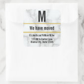 Sticker Carré Elégant Marbre blanc Faux Monogramme Nous Avons Dé (Sac)