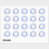 Sticker Carré Élégant Mariage à fleurs bleu Hydrangea (Feuille)