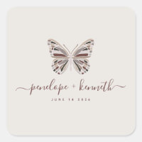 Élégant Mariage Boho Butterfly Bourgogne Taupe