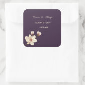 Sticker Carré Élégant Mariage Chic Magnolia (Sac)
