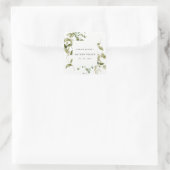 Sticker Carré Élégant Mariage d'aquarelle de feuillage botanique (Sac)
