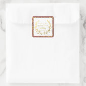 Sticker Carré Élégant Mariage de couronne dorée (Sac)