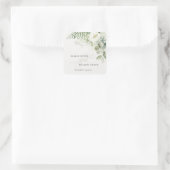 Sticker Carré Elégant Mariage de feuillage de Ferne Eucalyptus (Sac)