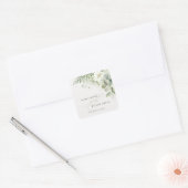 Sticker Carré Elégant Mariage de feuillage de Ferne Eucalyptus (Enveloppe)