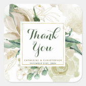 Sticker Carré Élégant Mariage de Merci de Creme (Devant)