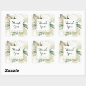 Sticker Carré Élégant Mariage de Merci de Creme (Feuille)