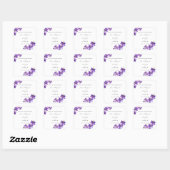 Sticker Carré Élégant mariage de script floral violet (Feuille)