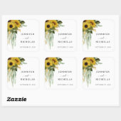 Sticker Carré Élégant Mariage de tournesols floraux (Feuille)