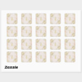 Sticker Carré Élégant Mariage Feuille botanique tropical (Feuille)