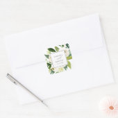 Sticker Carré Elégant Mariage floral blanc (Enveloppe)