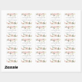 Sticker Carré Élégant Mariage floral blanc rose ivoire (Feuille)